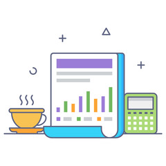 
A financial statement flat outline concept vector
