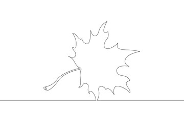 Deciduous tree leaf. Leaves. One continuous drawing line  logo single hand drawn art doodle isolated minimal illustration.