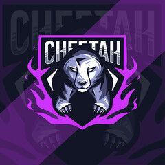 Cheetah mascot logo esport design