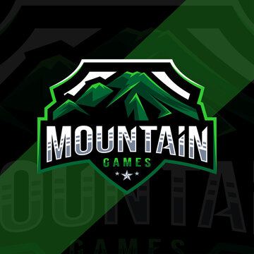 Mountain games mascot logo sport design