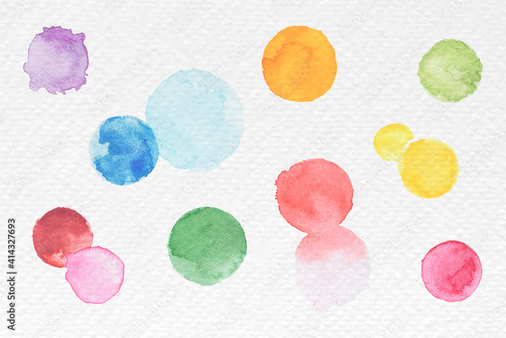 Poster colorful abstract watercolor blobs vector