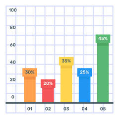 
A flat icon of bar chart in modern editable vector
