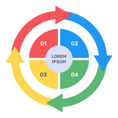 
A modern infographic showing multi pie chart in flat icon
