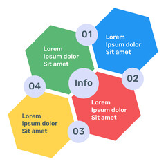 
An overlapping chart icon in flat design

