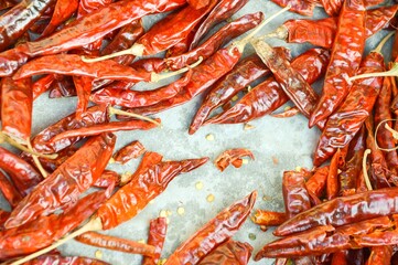 close up dry rad chili - raw food