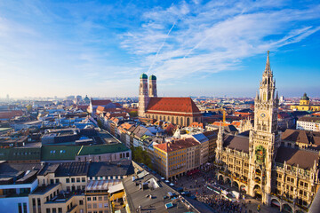 Obraz premium Marienplatz square and Munich city hall in Munich, Germany.