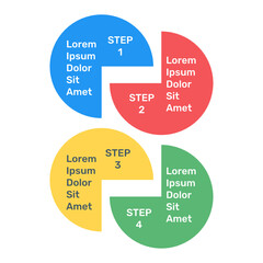 
Round steps infographic icon in flat design
