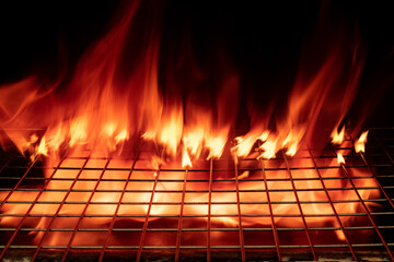 Wood top on Fire flames black background - can be used for display or montage your products.