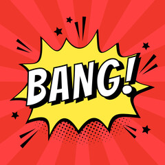 Bang cartoon effect speech bubble design resource vector