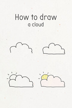 How to draw a cloud doodle tutorial vector