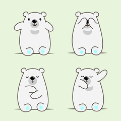 Cute snow bear cartoon character. Cute grizzly, wildlife animal vector illustration.Good for kids graphic resources.