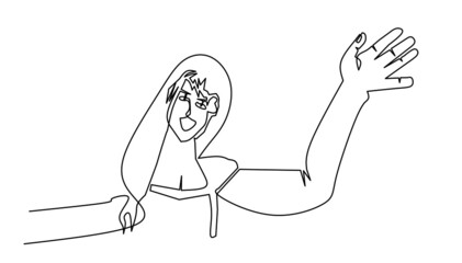 Obraz premium One line art woman