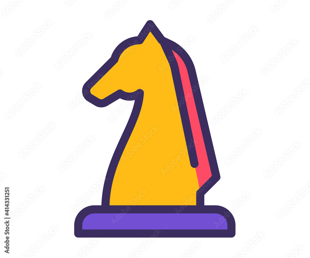 Poster strategy strategist chess single isolated icon with filled line style
