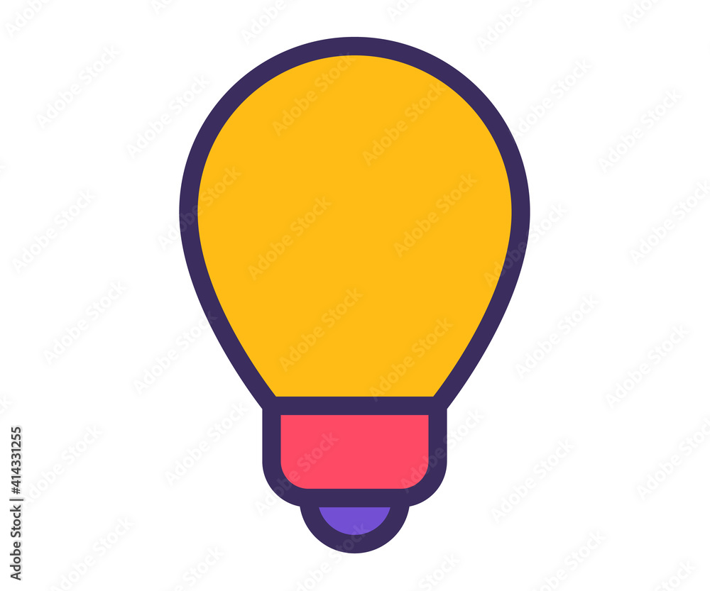 Poster idea light bulb single isolated icon with filled line style