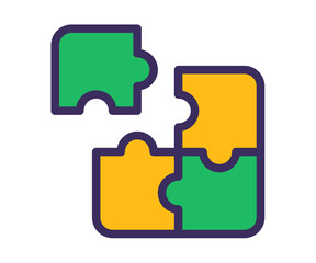 puzzle solution solve single isolated icon with filled line style