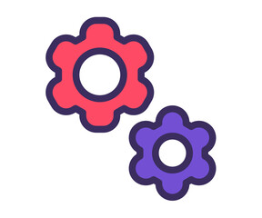 setting configuration cog single isolated icon with filled line style