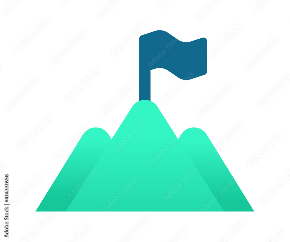 Poster mission milestone flag single isolated icon with gradient style