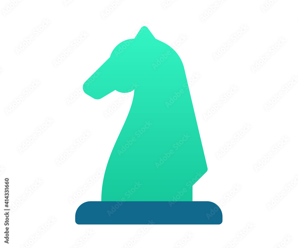 Poster strategy strategist chess single isolated icon with gradient style