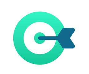 goal objective target single isolated icon with gradient style