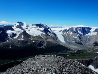 View towards Athabasca Glacier at the summit of Nigel Peak at Jasper National Park Alberta Canada   OLYMPUS DIGITAL CAMERA