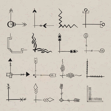 Corner border element vector bohemian ornament set