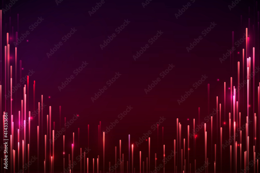 Wall mural red neon meteor background design vector