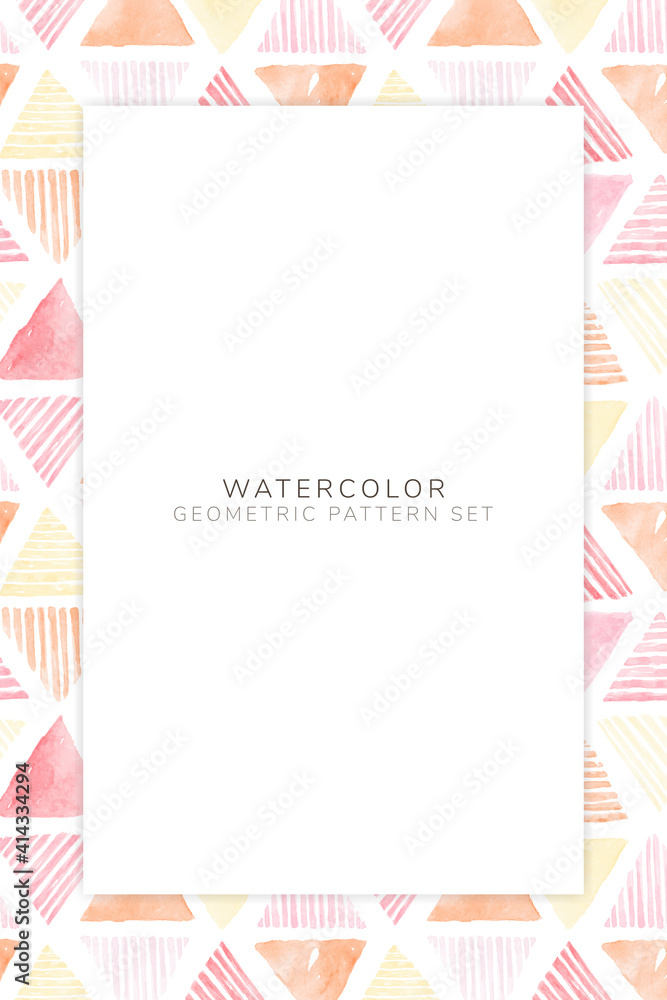 Poster pink triangle seamless patterned background vector