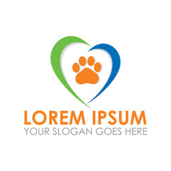 animal footprint vector , pet care logo