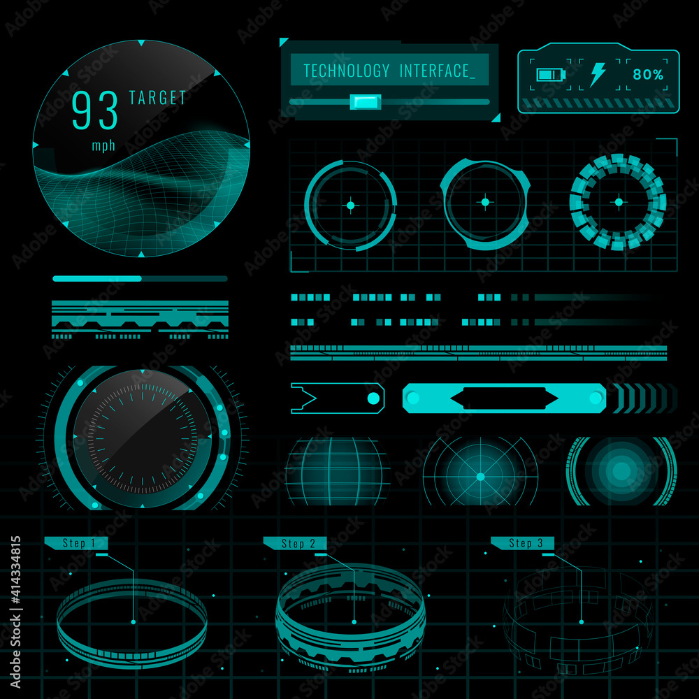 Poster velocity technology interface template design elements vector