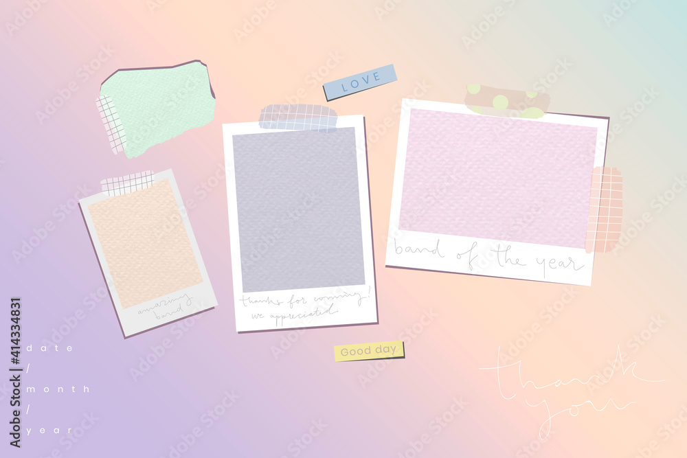 Sticker Blank pastel picture frames template