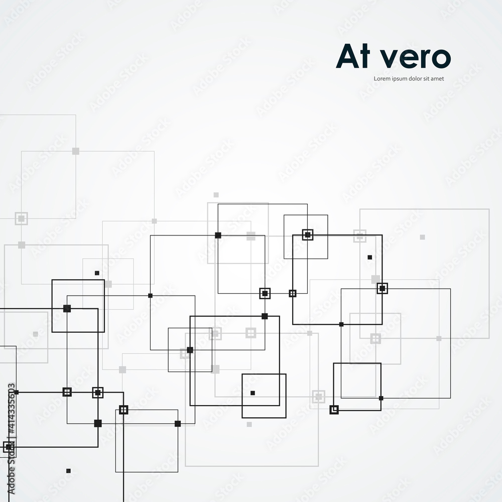 Aufkleber Modern technology illustration with square mesh. Digital geometric abstraction with lines points