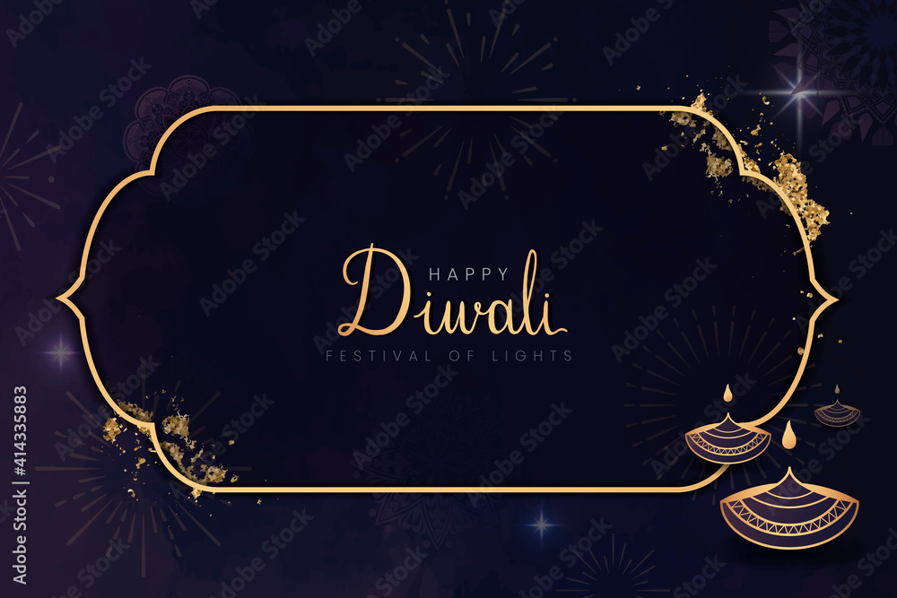 Sticker Happy Diwali festival pattern vector