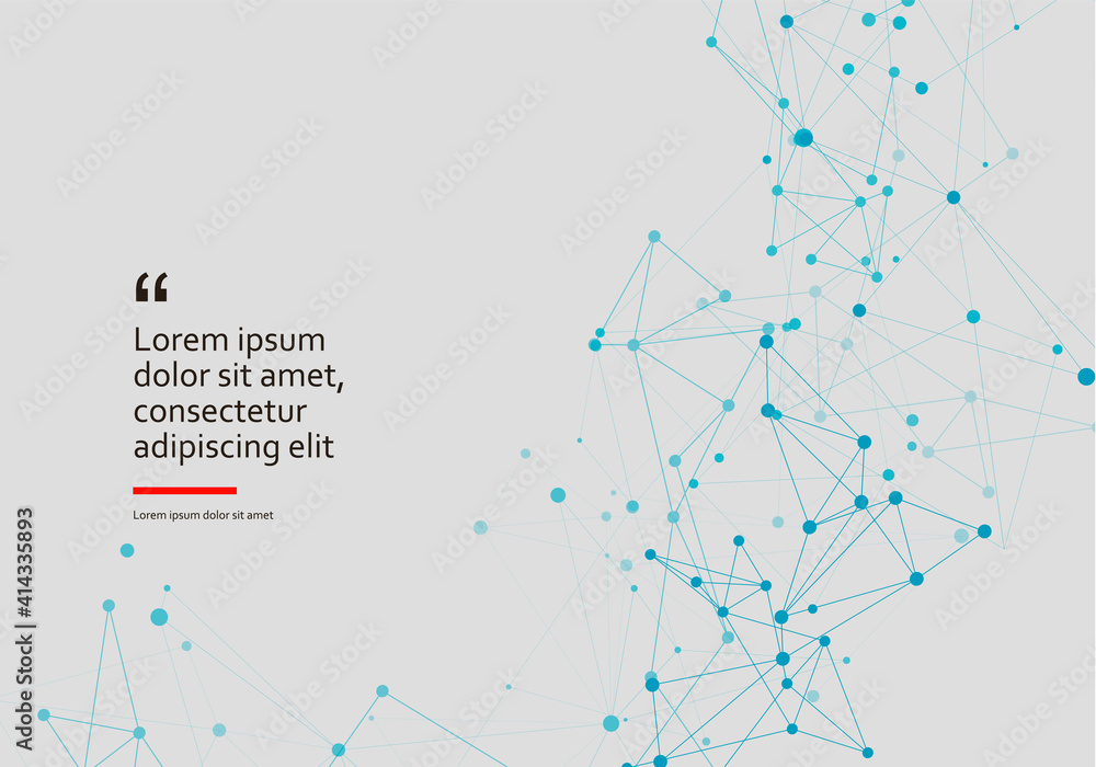 Poster Abstract connection dots lines. Communication science technology background. Vector illustration