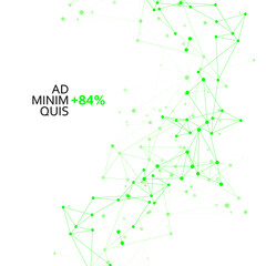 Abstract technology background. Connected dots lines green. Vector illustration