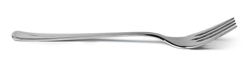Silver dining fork isolated on white background