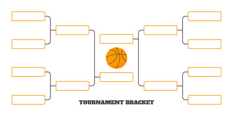 Obraz premium 8 team tournament bracket championship template flat style design vector illustration isolated on white background. Championship bracket schedule for basketball game.
