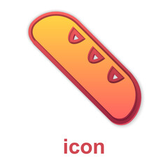 Gold French baguette bread icon isolated on white background. Vector.