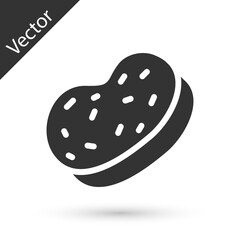 Grey Bath sponge icon isolated on white background. Sauna sponge. Vector.