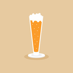 A glass of cold beer with foam icon beverage. Drink alcohol beer with your friends. Flat vector simple element illustration from editable food isolated on color background. Concept of beer lover