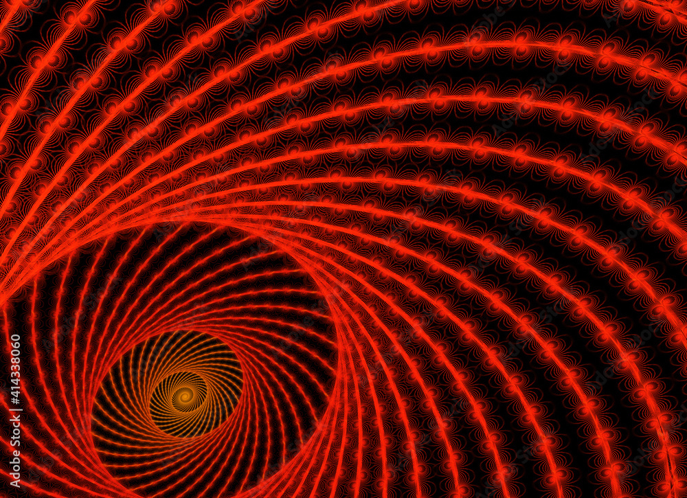 Poster abstract color dynamic textured background with lighting effect. fractal spiral. fractal art