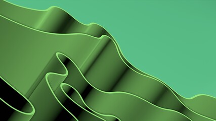 Abstract 3D render colorful spline strips rows light and shadow curves flowing motion movement surface texture waves background.