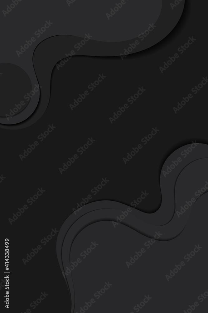 Poster abstract black curve background vector