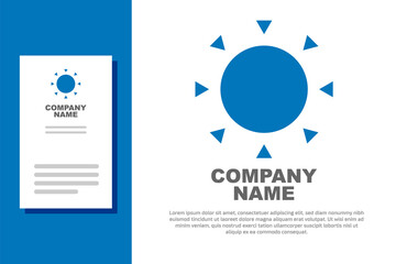 Blue Sun icon isolated on white background. Summer symbol. Good sunny day. Logo design template element. Vector.