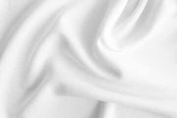 White wavy clothes background. fabric texture
