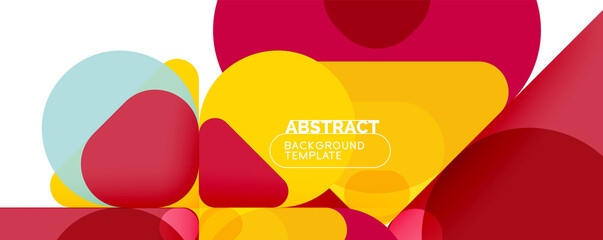 Flat geometric round shapes and dynamic lines, abstract background. Vector illustration for placards, brochures, posters and banners