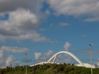 Arch of the Moses Mabhida Stadium Against Cloudy Sky