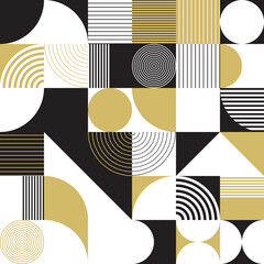 Abstract golden circle seamless pattern