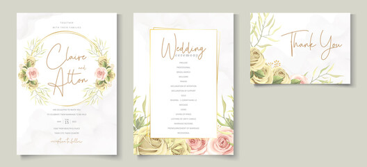 Modern floral wedding card concept