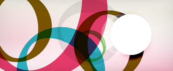 Ring geometric shapes, o letter repetition wallpaper. Abstract background for business or technology presentations, internet posters or web brochure covers