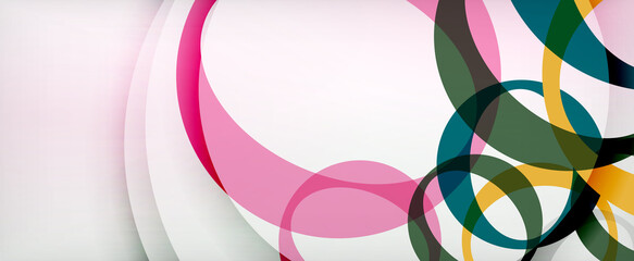 Ring geometric shapes, o letter repetition wallpaper. Abstract background for business or technology presentations, internet posters or web brochure covers